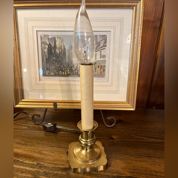 Vintage Accents Vintage Brass Candle Small Electric Lamp Poshmark